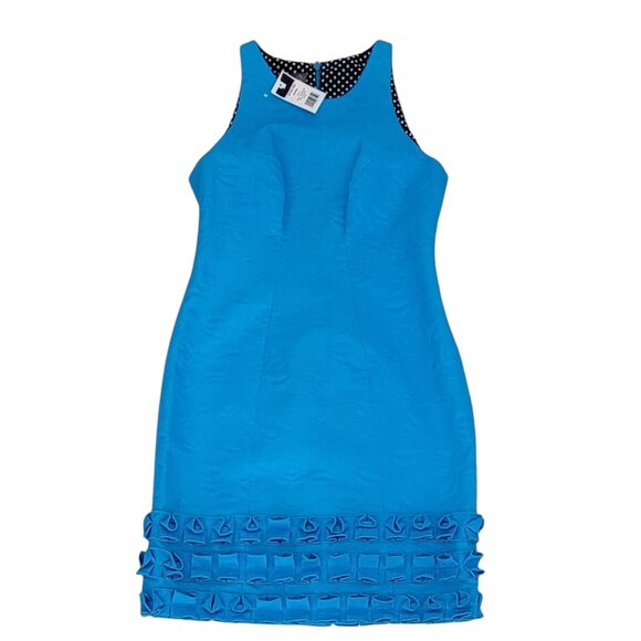 Muse Turquoise Structured Sleeveless Dress with Ruffle Hem NEW NWT Small - Picture 8 of 14